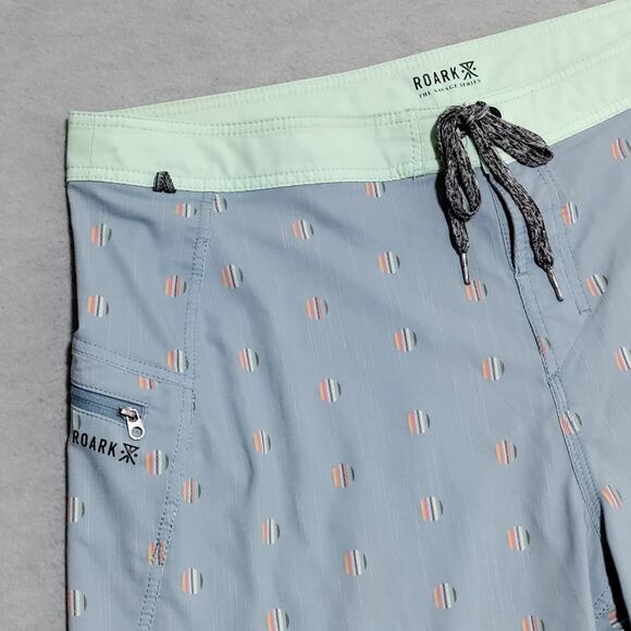 Roark Swim Trunks Board Shorts Mens 36 Savage Series 9" Blue Green Geometric - Picture 4 of 14